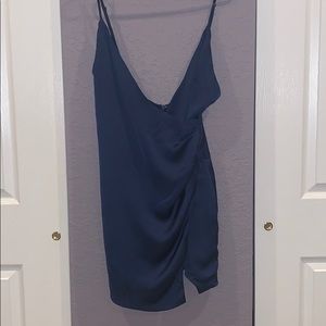 Silk navy blue dress